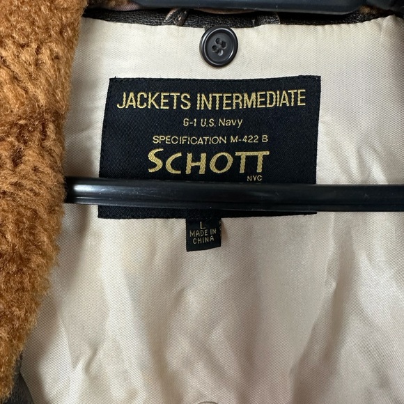 Schott Wings of Gold Brown Leather Bomber Naval Flight Aviation Jacket Men's L - Picture 15 of 16